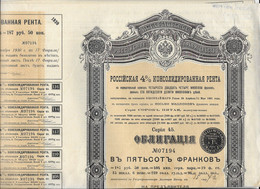 RUSSIE 1901 - ACTION IMPERIALE RUSSE ( RESTE 51 COUPONS ) VOIR LES SCANNERS - Russia