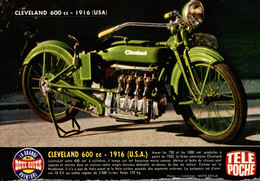 Fiche Technique D'une Cleveland 600 Cc - 1916 (USA), Découpée Dans Télé Poche - Motos