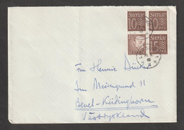 SWEDEN:  1965  COVER WITH  4  STAMPS  BLOCK (459Ax2 + 461A + 463)  -  LEFT  BEND  -  TO  SWEDEN - Storia Postale