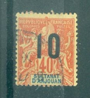 ANJOUAN - N°26 Oblitéré. Protectorat Français.  Timbres De 1892-1900 Surchargés. - Usados