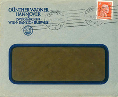 231  Perfin "GW": Günther Wagner, Hannover. Pelican Ink: Commercial Cover German Empire, 1927. Pélican - Pelícanos