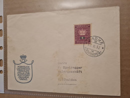 Lettre 1952 Lichtenstein VADUZ POUR WOLFHALDEN ENSEIGNE - Briefe U. Dokumente