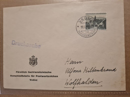Lettre 1946 Lichtenstein VADUZ POUR WOLFHALDEN ENSEIGNE TIMBRE N° 199 - Briefe U. Dokumente