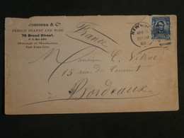 BL2 ETATS UNIS  BELLE LETTRE  1903 NEW YORK  A   BORDEAUX FRANCE   +AFFRANCH. INTERESSANT++ - Lettres & Documents