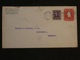 BL2 ETATS UNIS  BELLE LETTRE ENTIER  1903 NEW YORK  A  LIVERPOOL UK   +AFFRANCH. INTERESSANT++ - 1901-20