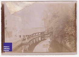 Gisors - Bief Canal Lavoir Quai / Eure - Rare Petite Photo 1900s 8,5x6cm Normandie A86-18 - Lugares