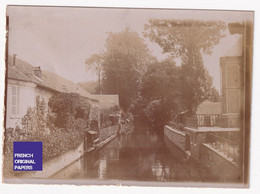 Gisors - Bief Canal Maisons / Eure - Rare Petite Photo 1900s 8,5x6cm Normandie A86-19 - Lugares