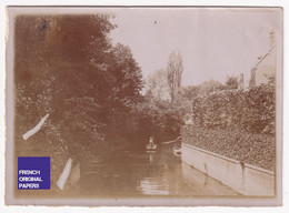 Gisors - Bief Canal Maisons Canotier / Eure - Rare Petite Photo 1900s 8,5x6cm Normandie A86-20 - Lugares