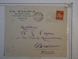 BL2 ALGERIE BELLE LETTRE PAR PAQUEBOT  RR 1932 ORAN A  BORDEAUX  FRANCE +AFFRANCH. INTERESSANT++ - Briefe U. Dokumente