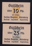2x Nürnberg: 10 Pfg. + 25 Pfennig O.D. - Fa. Stefan Angerer - Verzamelingen