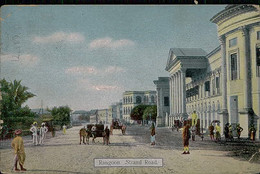 MYANMAR - BURMA -  Yangon / RANGOON - STRAND ROAD - COPYRIGHT D.A. AHUJA RANGOON - MAILED 1909 (15526) - Myanmar (Burma)