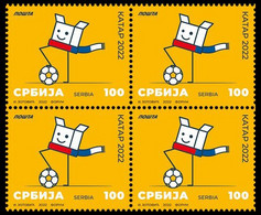 Serbia 2022, World Cup Football  Qatar 2022, Soccer, Sports, Block Of 4, MNH - 2022 – Qatar