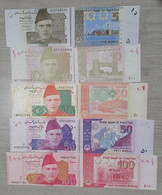 Pakistan Set 5 Pcs. 5+10+20+50+100 Rupees UNC Random Years - Pakistan