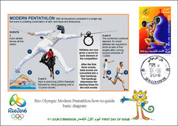 ARGELIA 2016 - FDC Olympic Games Rio 2016 Modern Pentathlon Olympische Olímpicos Olympics Fencing Shooting - Zomer 2016: Rio De Janeiro