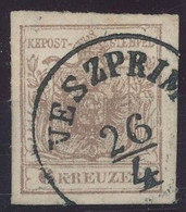 1850. Typography 6kr Stamp, VESZPRIM - ...-1867 Prefilatelia