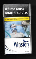 Tabacco Pacchetto Di Sigarette Italia - Winston Blue Super Line Da 20 Pezzi N.1 ( Vuoto ) - Empty Cigarettes Boxes