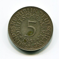 Allemagne / Germany, , 5 Mark, 1951-D, Argent (Silver), TTB (EF), KM#112 - 5 Marcos