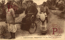 AFRICA. CONGO - CONGO FRANCAIS - BRAZAVILLE. S.G. MGR AUGOUARD EN POUSSE POUSSE. - Brazzaville