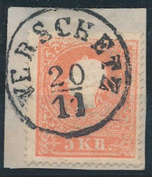 1858. Typography With Embossed Printing 5kr Stamp, VERSCHETZ - ...-1867 Prefilatelia