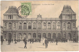 Belgique - Bruxelles Départ - Brussel - Bruxelles - La Gare Du Nord - Carte Postale Pour La France - 26 Août 1910 - Chemins De Fer, Gares