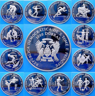 SAINT THOMAS & PRINCE 12X1000 D 1996 CU-NI PROOF BRUNITE VERY RARE ATLANTA OLYMPIC GAMES MINTAGE 1000PCS UNC. - Sao Tome And Principe