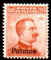 Egeo-OS-313- Patmo: Original Stamp And Overprint 1916 (++) MNH - Unwatermark - Quality In Your Opinion. - Egée (Patmo)