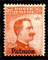 Egeo-OS-314- Patmo: Original Stamp And Overprint 1921-22 (++) MNH - Quality In Your Opinion. - Egeo (Patmo)