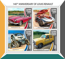 2017 SIERRA LEONE MNH  LOUIS RENAULT  |  Yvert&Tellier Code: 7237-7240  |  Michel Code: 8775-8778  |  Scott Code: 4428 - Sierra Leone (1961-...)