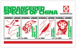 2017 SIERRA LEONE MNH ENDANGERED SPECIES OF CHINA   Code: 7249-7252  |  Michel Code: 8830-8833  |  Scott Code: 4459 - Sierra Leone (1961-...)