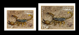 MALI 2022 - IMPERF SET 2V - INDIA ENDEMIC FAUNA - SCORPIONS SCORPION - RARE MNH - Araignées