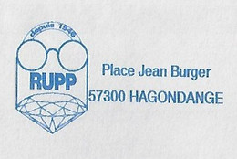 France 2005 Cover From Hagondange With Meter Stamp Neopost/Havas Slogan Rupp Jewelry Mineral Jewel Glasse Diamond - Minéraux