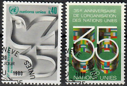 1980 35e Anniversaire De L'O.N.U. Zum 93-94 / Mi 92A-93A / Sc 93-94 / YT 92-93 Oblitéré / Gestempelt /used [zro] - Gebraucht