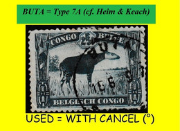 1939 BUTA BELGIAN CONGO / CONGO BELGE CANCEL STUDY [J] COB 178-A STAMP Dated 18/06/1939 TYPE 7A1- - Errors & Oddities