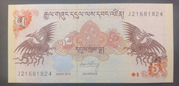 BANKNOTE BHUTAN 5 NGULTRUM 2015 UNCIRCULATED - Bhoutan