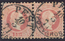 1867. Typography 5kr Stamp Pair, PEST/LIPOTVAROS - ...-1867 Voorfilatelie