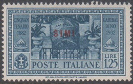 1932. Garibaldi. 1,25 L. Overprinted SIMI.  (Michel 94 XII) - JF141022 - Egée