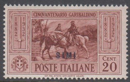 1932. Garibaldi. 20 C. Overprinted SIMI.  (Michel 89 XII) - JF141028 - Ägäis