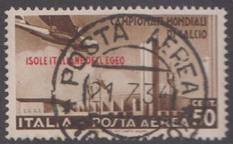 1934. Football World Cup In Italy. 50 C. LUX POSTA AEREA 21. 7. 34. Overprinted ISOLE ITALIAN... (Michel 142) - JF141047 - Egée