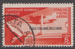 1934. Football World Cup In Italy. 5 LIRE + 2.50. Overprinted ISOLE ITALIANE DELL' EGEO.  (Michel 144) - JF141049 - Aegean