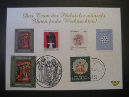 Österreich- Christkindl 25.11.2022, Glückwunschkarte Der Post Mit Zusatzmarke Stadl Paura - Cartas & Documentos