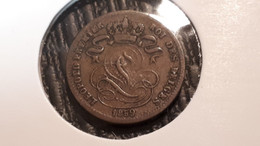 BELGIQUE LEOPOLD PREMIER RARE 1 CENTIME 1859 SANS TRAIT SOUS CENT ! COTES : 25€-90€-270€-... !!! - 1 Cent