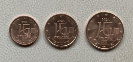 EURO Coins CROATIA 2023 - 1, 2, 5 Cent UNC - Kroatië