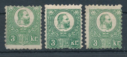 1871. Engraved 3kr Stamps - Nuovi