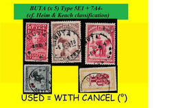 1923/1931 BUTA BELGIAN CONGO / CONGO BELGE CANCEL STUDY [I] WITH COB 114+141+175+176+290 (x 5 STAMPS) TYPE 05E1- + 7A1- - Abarten Und Kuriositäten