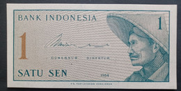 BANKNOTE INDONESIA  1 SATU SEN 1964 SERIE A UNCIRCULATED - Indonésie