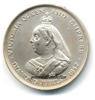 VICTORIA QUEEN DIAMOND JUBILEE 1897 MEDAGLIA 60 REGNO - Royaux/De Noblesse