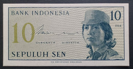 BANKNOTE INDONESIA 10 SEPULUH SEN 1964 SERIE AZZ UNCIRCULATED - Indonésie