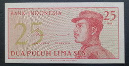 BANKNOTE INDONESIA 25 DUA PULUH LIMA SEN 1964 SERIE BYW UNCIRCULATED - Indonésie