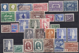 31222# ISLANDE LOT TIMBRES * & OBLITERES Cote + 160 Euros - Colecciones & Series