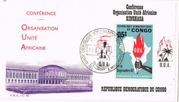 48292. Carta KINSHASA (Congo Republica) 1967. O.U.A. Hojita Unidad Africana - Covers & Documents